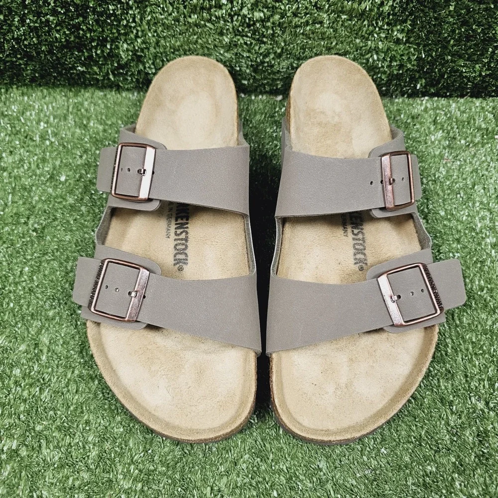 Birkenstock Arizona Buckle Brown Mocca Leather Slides Mens Size US 10 EU 43